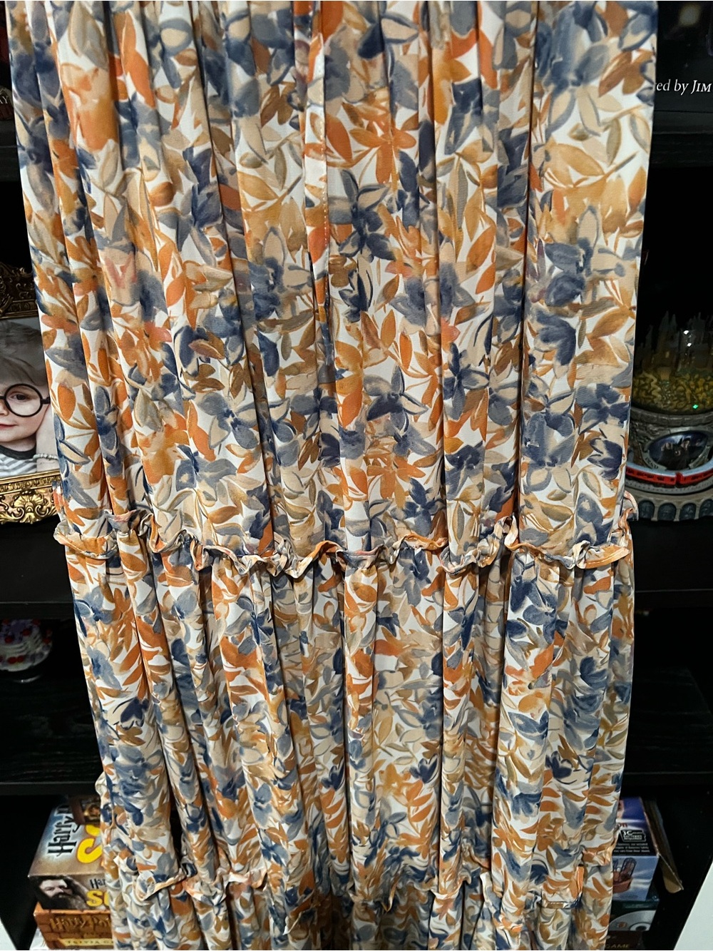 Baltic Born Orange and Blue Floral Tiered Maxi Dress - Picture 5 of 6